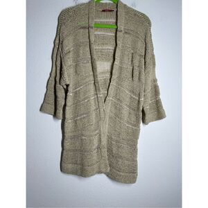 EDC Women’s Bohemian Knit Open Front Cardigan Tan Size S